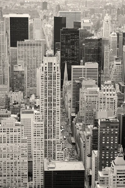 Nova Iorque Manhattan rua vista aérea preto e branco — Fotografia de Stock