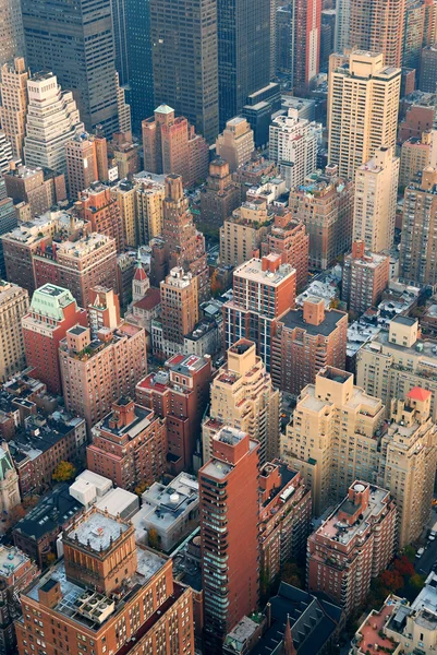 New york city manhattan skyline luchtfoto — Stockfoto