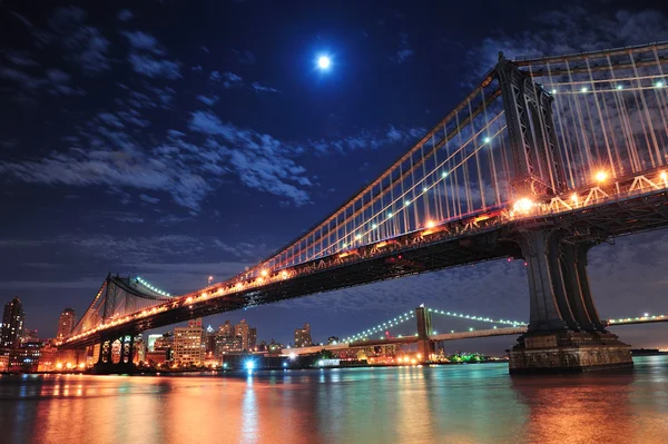 Bridges and Moon — Stock Photo, Image