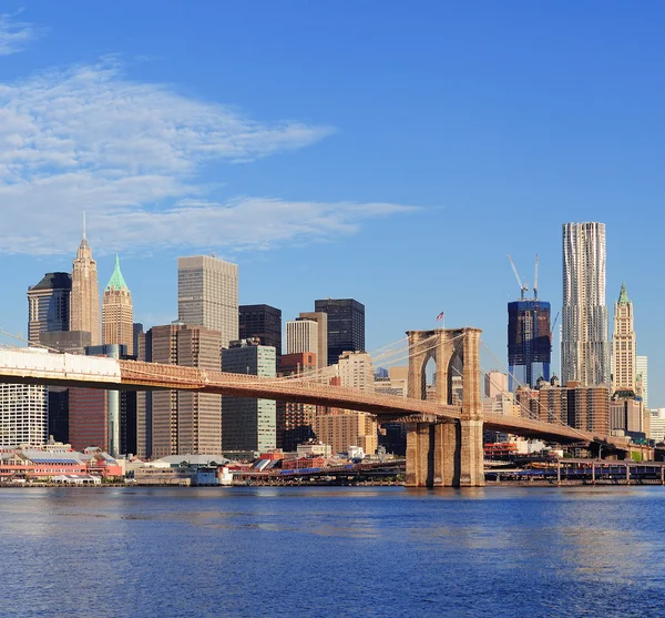 Манхэттенская панорама Нью-Йорка — стоковое фото