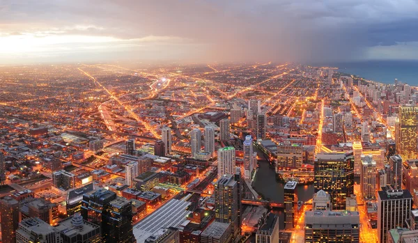 Chicago şehir merkezi hava panorama — Stok fotoğraf
