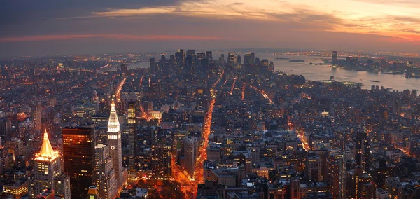 Нью-Йорк Сити Манхэттен вид с воздуха — стоковое фото