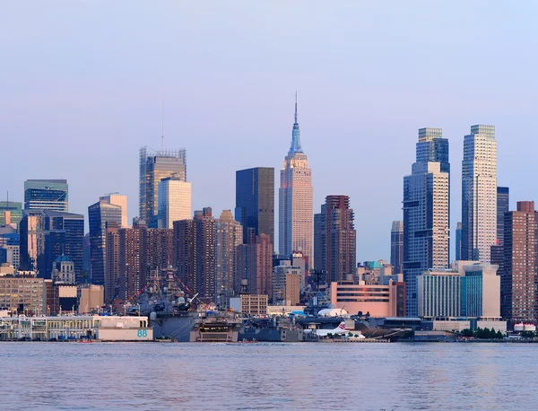 美国纽约市曼哈顿日落全景 — 图库照片