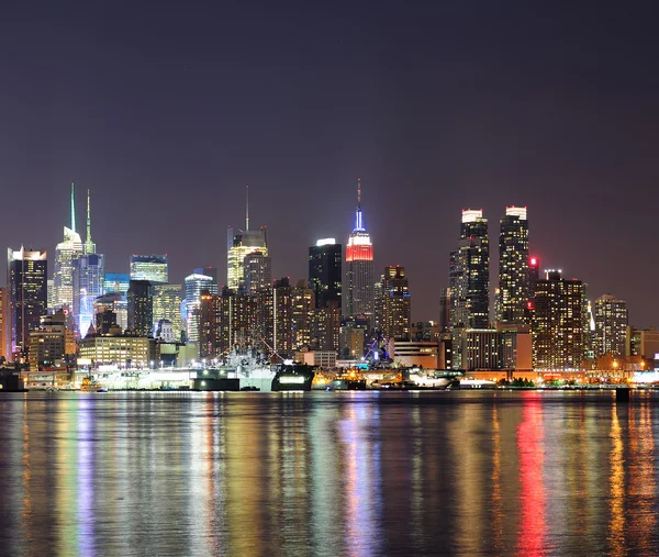 New York City Manhattan Midtown di notte — Foto Stock
