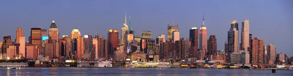 뉴욕시 맨하탄 일몰 파노라마 — 스톡 사진