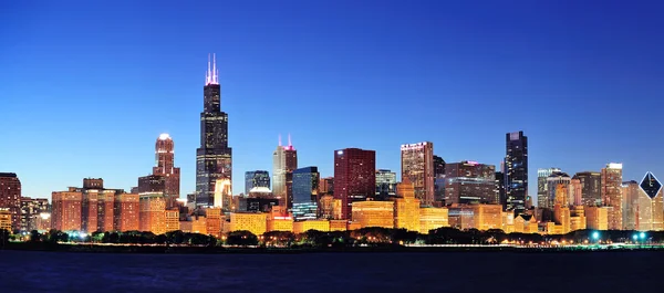 Chicago noche panorama —  Fotos de Stock