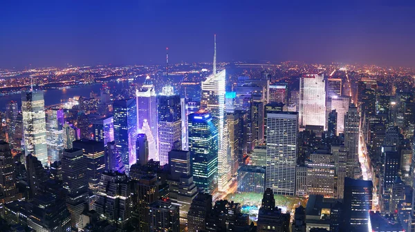ニューヨーク市マンハッタン タイムズ スクエア スカイライン空撮 — ストック写真