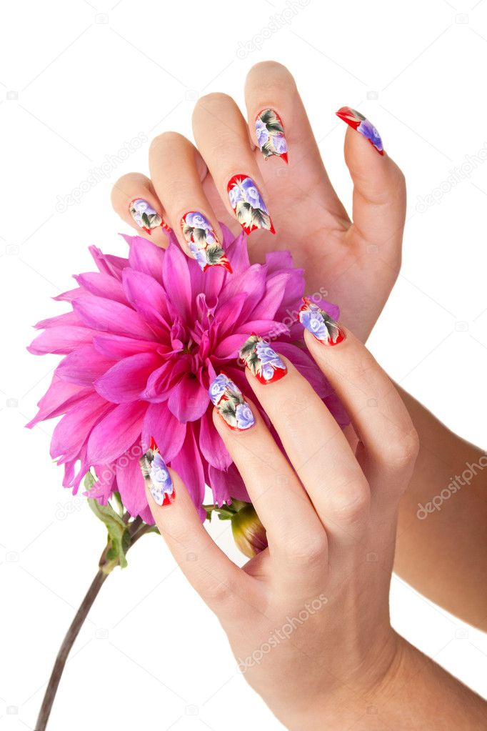 NAILS AND FLOWER