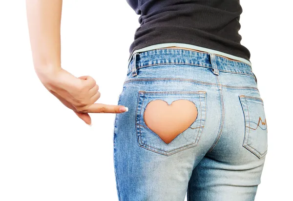 Девушка в джинсах Лицензионные Стоковые Фото