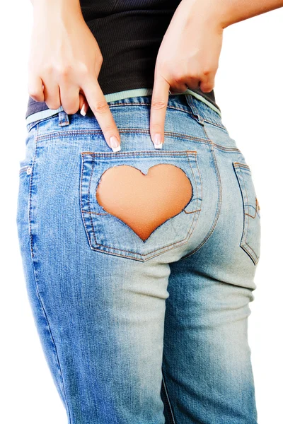 Girl in jeans — Stock Photo, Image