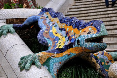 Barcelona, İspanya park guell Dragon'da. 2009 kış aylarında alınan.