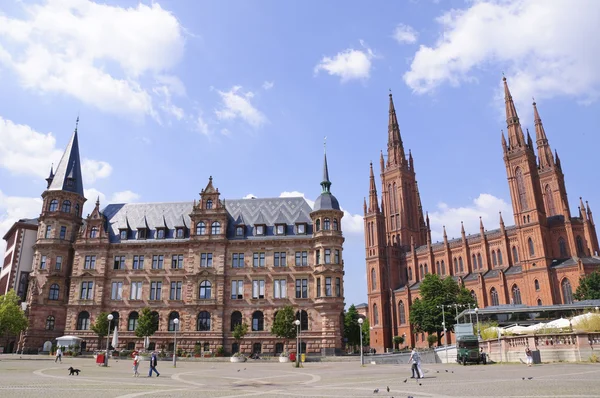 Marktplatz en Wiesbaden, Alemania — Foto de Stock