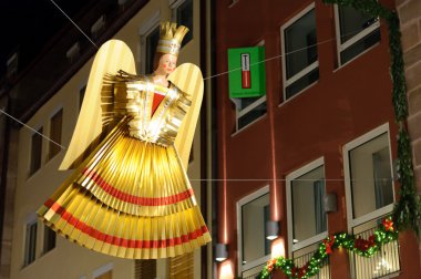 Angel at the christmas market of Nuremberg in Germany clipart