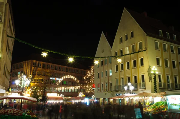 Рождественские иллюминации в Нюрнберге, Германия — стоковое фото
