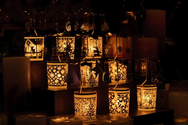 stock image Candle lights at the christmas market of Nuremberg in Germany