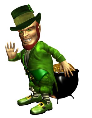 Leprechaun in defense clipart