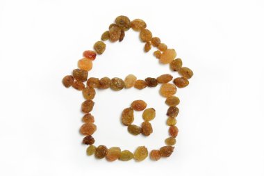 The figure of the house made ​​out of raisins clipart