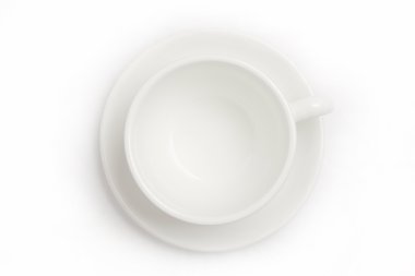 White empty cup on a white background isolated clipart