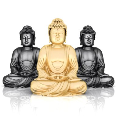 Gold statue of Buddha clipart