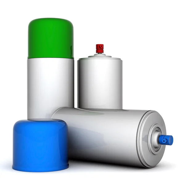 Aluminum spray cans — Stock Photo, Image