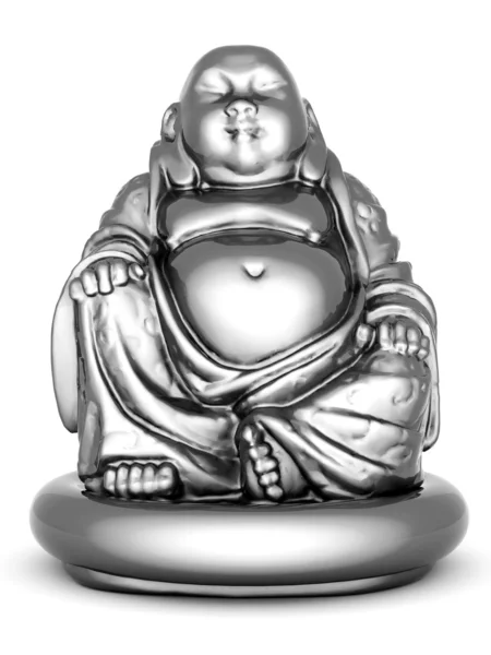 银色的佛雕像 — 图库照片