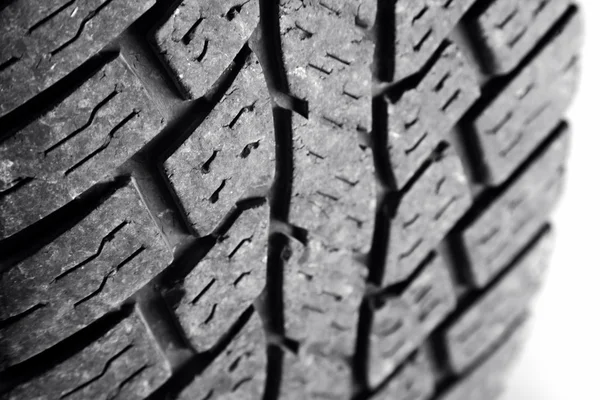 クローズ アップのゴム製タイヤのトレッド パターン — ストック写真