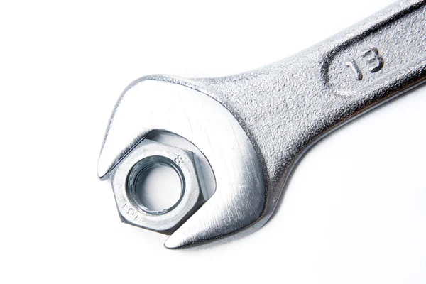 Spanner and nut — Stock Photo, Image