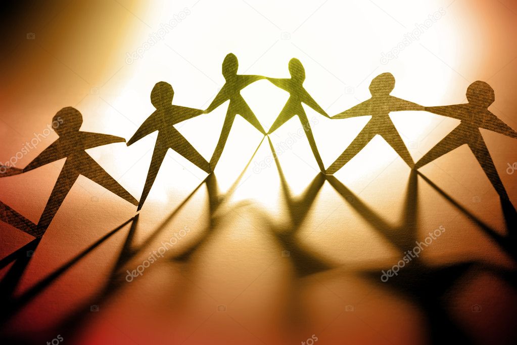 Group of holding hands together