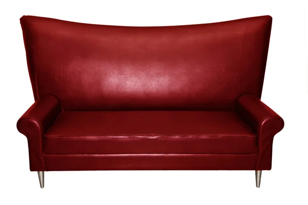 Роскошный красный диван кресло изолированы — стоковое фото