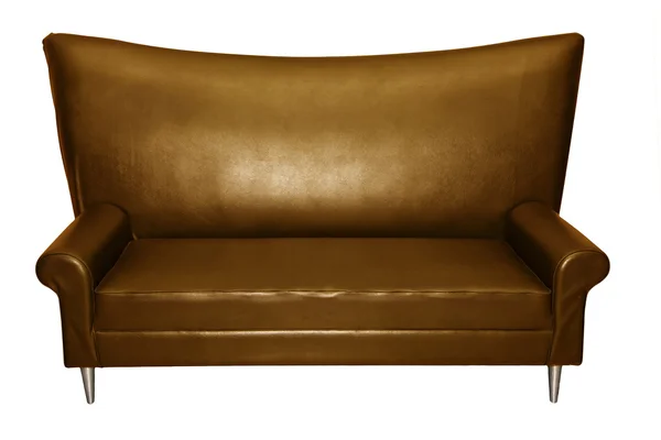 Luxe bruin sofa leunstoel geïsoleerd — Stockfoto