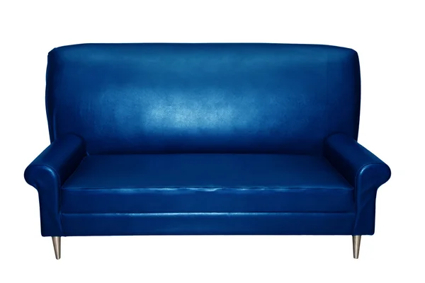 Luxury blue sofa armchair isolated — Stock Photo, Image