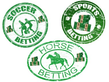 Horse, soccer and sports betting stamps clipart