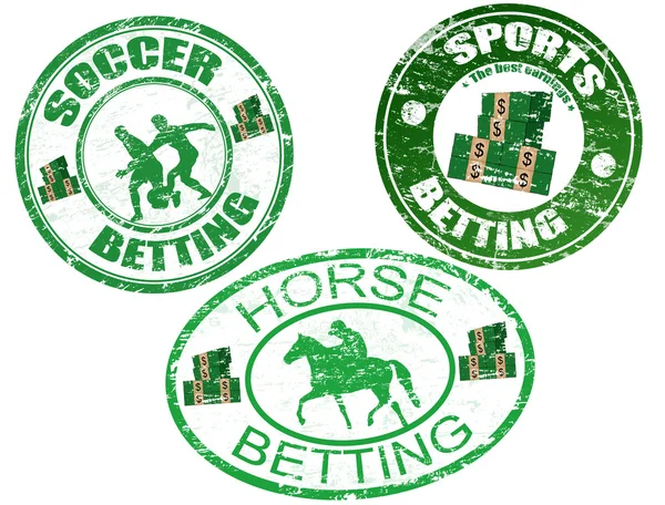 Cavallo, calcio e scommesse sportive francobolli — Vettoriale Stock