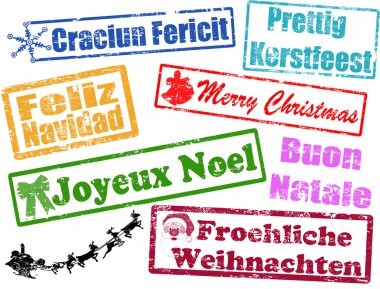 Merry Christmas stamps clipart