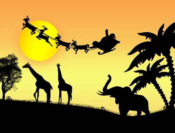 Babbo Natale in Africa — Vettoriale Stock