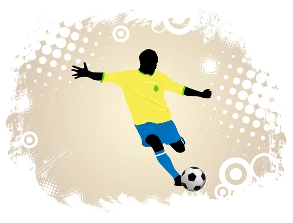 Fútbol Jugador de acción — Vector de stock