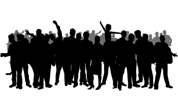 Crowd silhouettes — Stock Vector