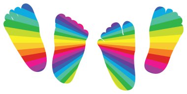 Happy rainbow children's feet clipart