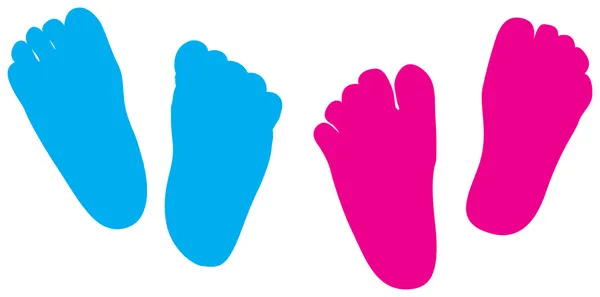 Child feet his and hers — Stock Vector