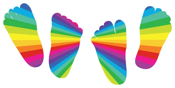 stock vector Happy rainbow children's feet