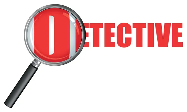 Detective magnifying glass — Stock Vector