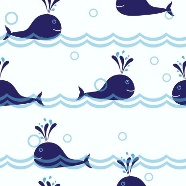 Seamless dolphin pattern clipart