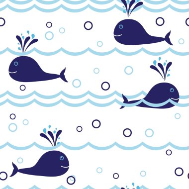 Seamless dolphin pattern clipart