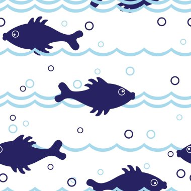 Seamless fish pattern clipart