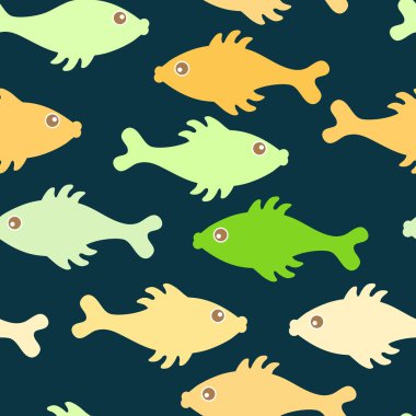 Seamless fish pattern clipart