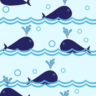 Seamless dolphin pattern clipart