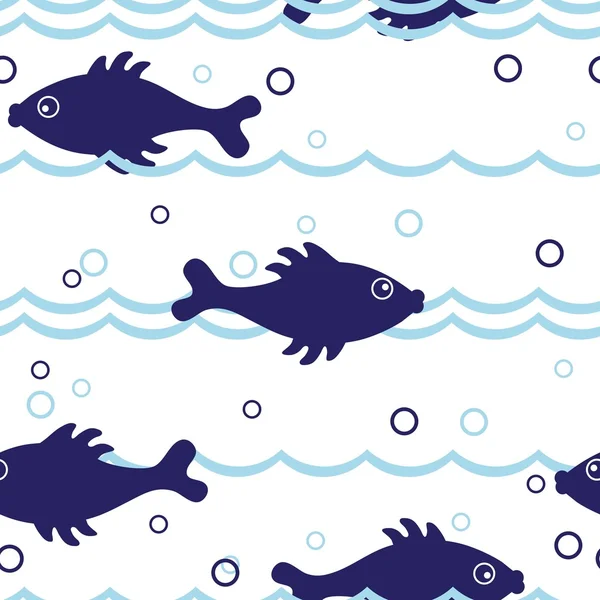 Seamless fish pattern — Stock Vector