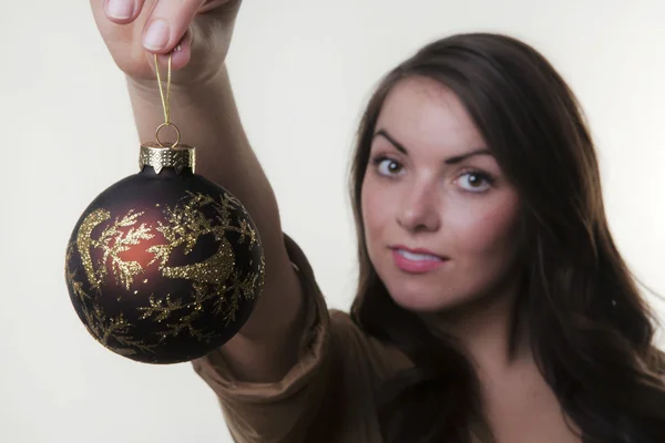 Me and my christmas bauble Stock Image