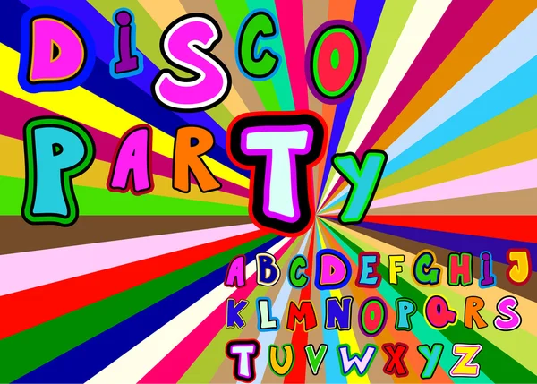 Disco-Party-Alphabet — Stockvektor