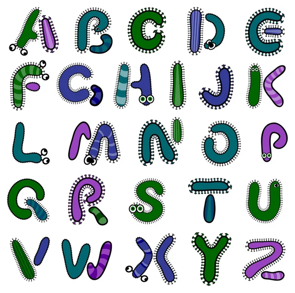 Alphabet bactérie — Image vectorielle